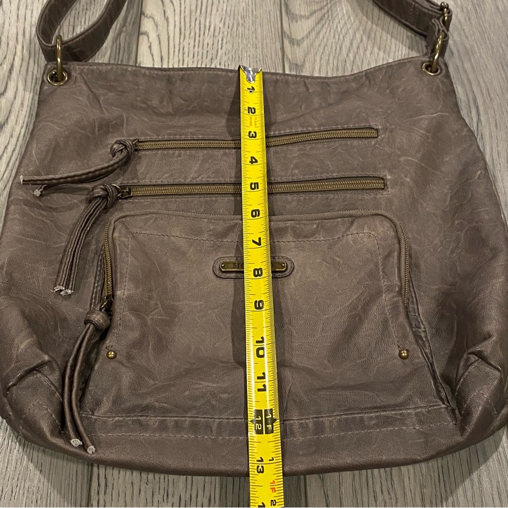 Stone Mountain & Co. Cross Body Purse Gray Adjustable Strap Bag Zip Pockets - Picture 13 of 15